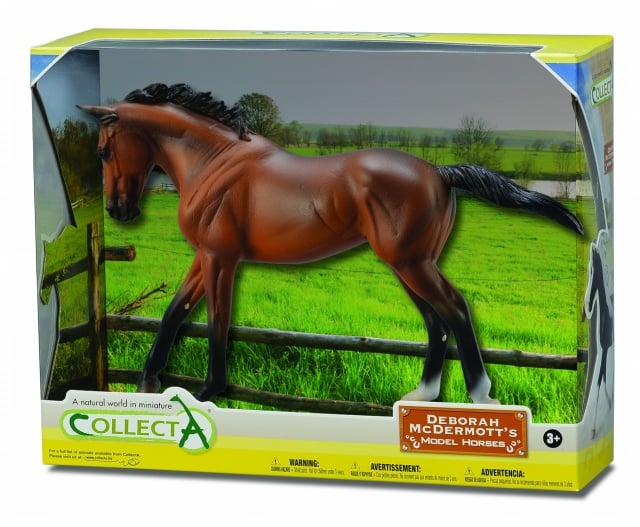 Figurina in cutie Iapa Thoroughbred Bay pictata manual WB Collecta