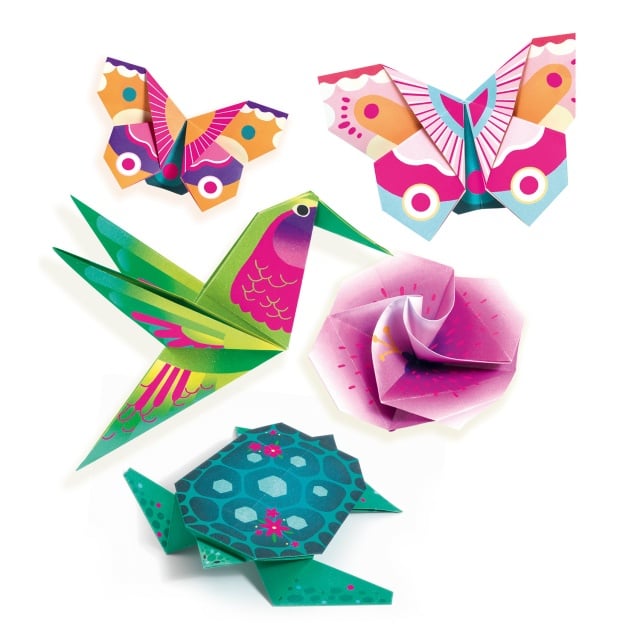 Joc creativ origami Animale si flori exotice, Djeco - 3 | YEO