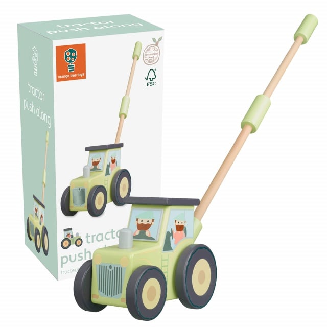 Jucarie de impins tractor, Orange Tree Toys - 1 | YEO