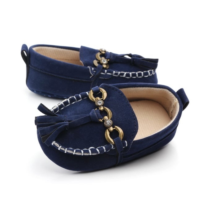 Mocasini bleumarin eleganti pentru bebelusi - 2 | YEO