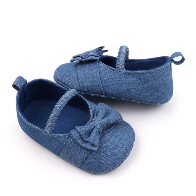 Pantofiori albastru denim pentru bebelusi - 4 | YEO