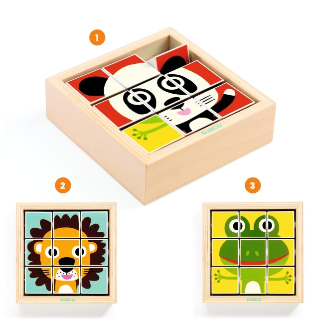 Puzzle din cuburi Tournanimo, Djeco - 3 | YEO