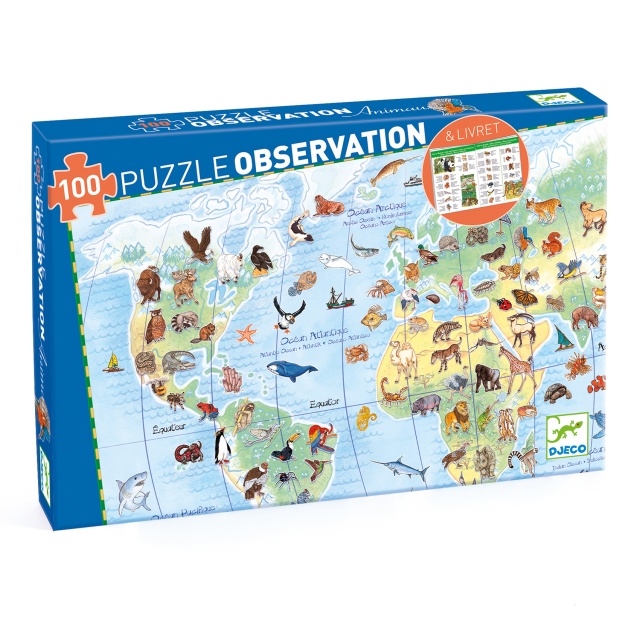 Puzzle observatie Animalele lumii, Djeco