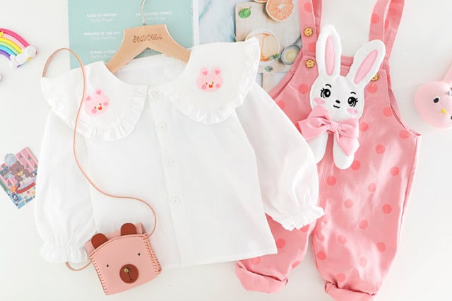 Salopeta roz cu buline - Bunny - 3 | YEO