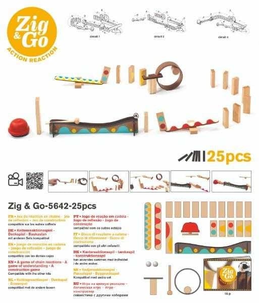 Set de constructie trasee Zig & Go Dring 25 piese, Djeco - 3 | YEO