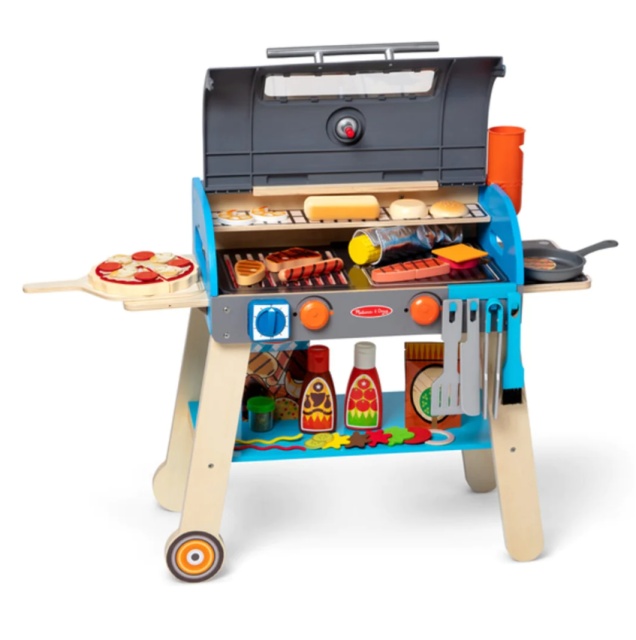 Set de joaca din lemn cu accesorii Grill si Pizza - 1 | YEO