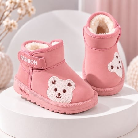 Cizme roz Teddy, SuperBaby, Fete, Piele ecologica - Img 3
