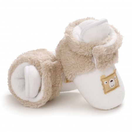 Cizmulite plusate alb cu crem pentru bebelusi - Teddy - Img 3