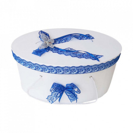 Cutie trusou botez dantela albastra si fluturas, Denikos® 381 - Img 2