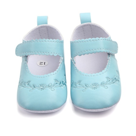 Pantofiori bleu cu broderii florale - Img 4