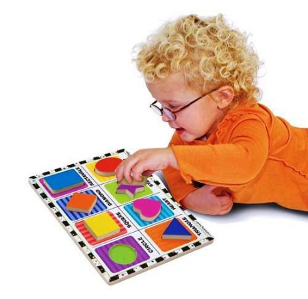 Puzzle lemn in relief Forme geometrice Melissa and Doug - Img 2