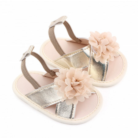 Sandalute auriu sidefat cu floricica