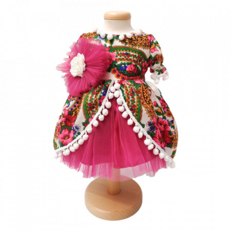 Set botez traditional fetita, trusou botez landou, lumanare si costum traditional, Denikos® 987 - Img 6
