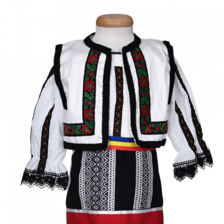 Set costum traditional fata, trusou botez landou si lumanare, decor popular, Denikos® 1054 - Img 6