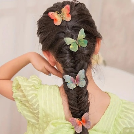 Set de 2 clame cu fluturasi colorati - Img 2