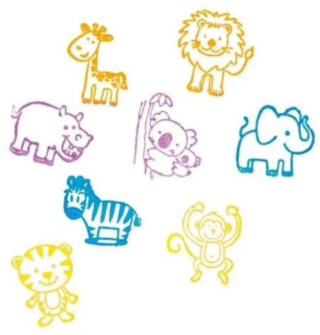 Set de 8 stampile cu animale, tusiera inclusa - Img 3