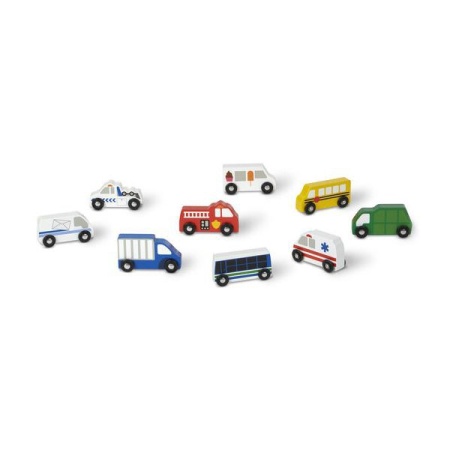 Set de 9 masinute utilitare din lemn - Img 2