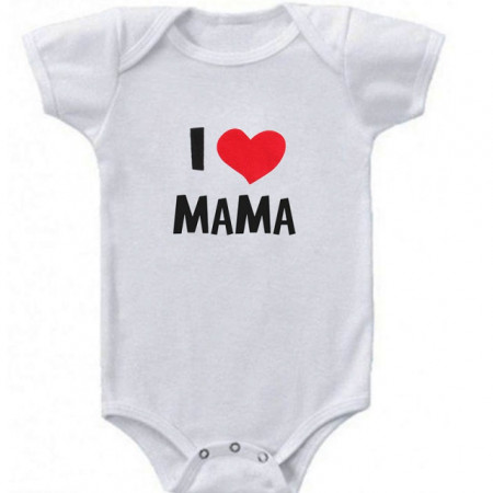 Body alb pentru bebelusi - I love mama
