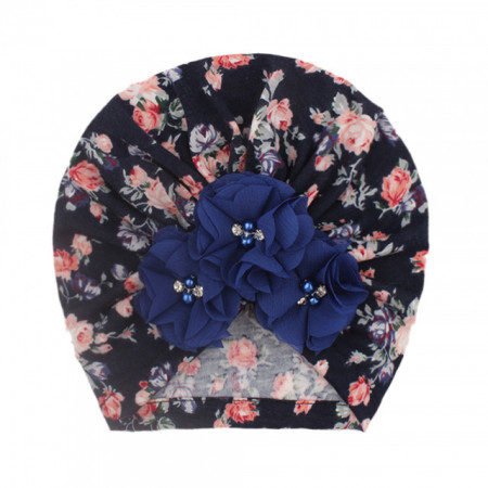 Caciulita tip turban cu floricele aplicate - Img 7