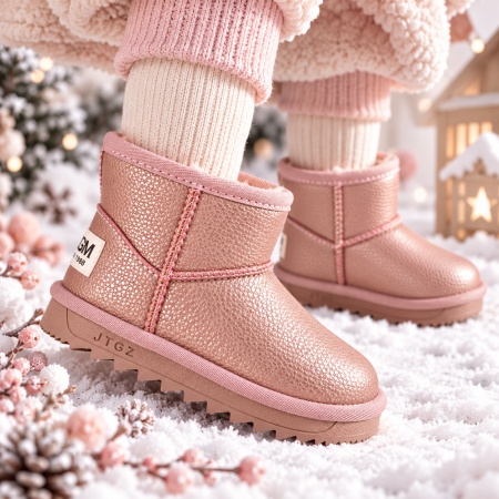 Cizme roz sidefat pentru fetita, Superbaby, Model Simply Beautiful, piele ecologica - Img 3