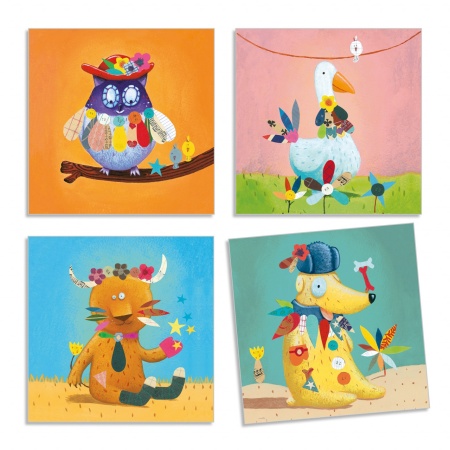Joc creativ cu stickere Creeaza animale, Djeco - Img 3