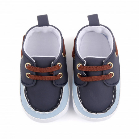 Pantofiori bleu cu bleumarine tip mocasini - Img 5