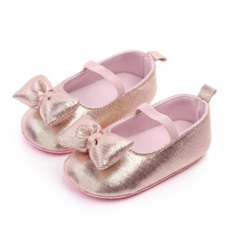 Pantofiori roz sidefat pentru fetite