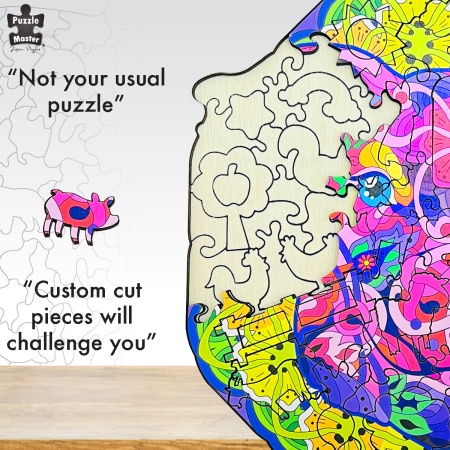 Puzzle lemn Porc - Img 3