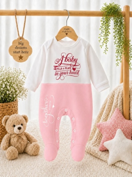 Salopeta din bumbac pentru bebelusi, Cute Baby - Img 2