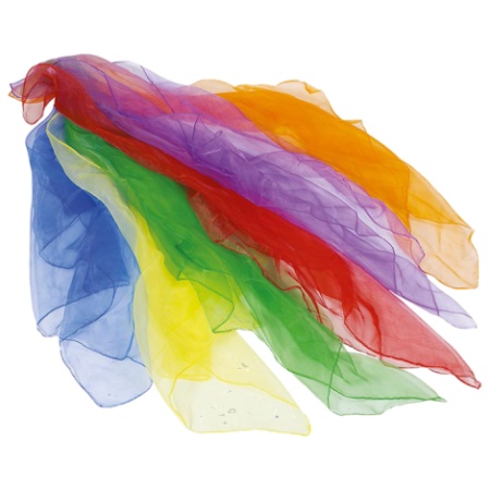 Set 6 esarfe colorate pentru dans, gimnastica si exercitii fizice, gradinita si scoala