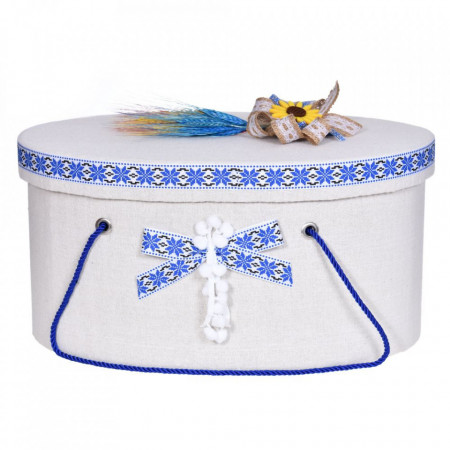 Set traditional, trusou botez, cutie trusou, lumanare si costum popular baietel, Denikos® C9090 - Img 3