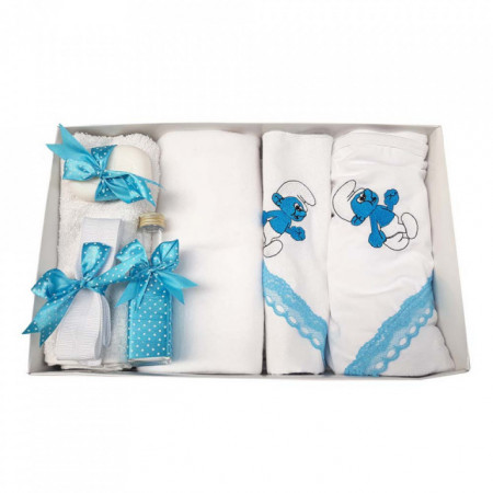 Trusou botez brodat si lumanare pentru baietel, decor turcoaz, Denikos® 119 - Img 3