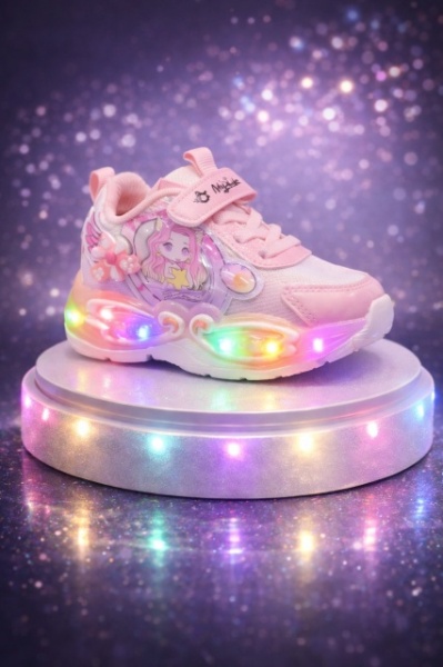 Adidasi pentru fetite, roz cu luminite LED - Img 5