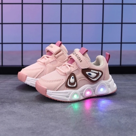 Adidasi roz cu luminite Panda New Style - Img 4
