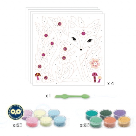 Atelier creativ cu nisip fluorescent Animale luminoase, Djeco - Img 4