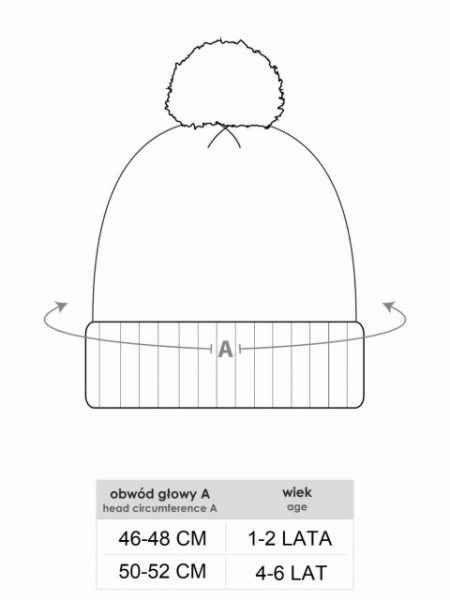 Fes de iarnă cu pompon și logo, alb - Img 4