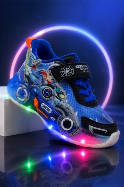 Pantofi sport cu lumini LED, Model Carting, Albastru - Img 2