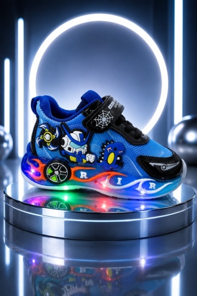 Pantofi sport cu lumini LED, Model Playful, Albastru - Img 2