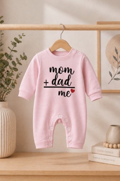 Salopeta pentru bebelusi, roz, Mom&amp;Dad - Img 2