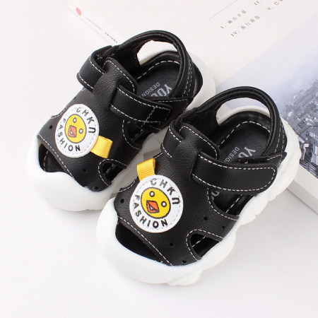 Sandale negre pentru baietei - Duck