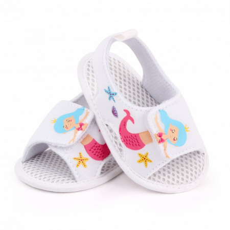 Sandalute albe pentru fetite - Sirena