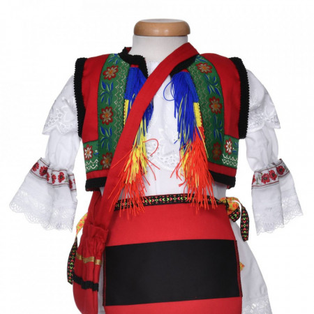 Set costum popular fetita, trusou botez landou si lumanare, decor traditional, Denikos® 1057 - Img 6