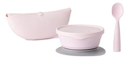 Set diversificare hrana bebelusi Miniware First Bites Deluxe, 100% din materiale naturale biodegradabile, 4 piese, Cotton candy - Img 2