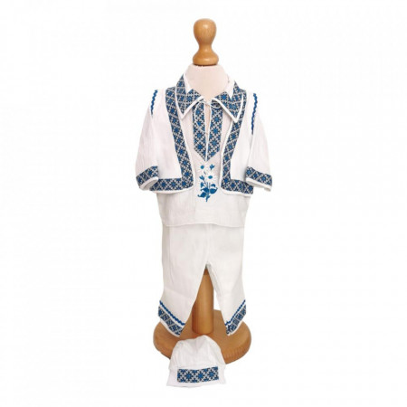Set traditional, trusou botez, cutie trusou, lumanare si costum popular baietel, Denikos® C9090 - Img 4