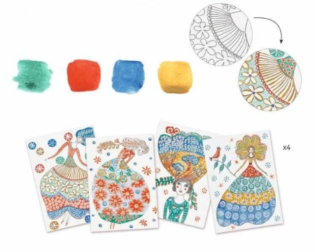 Atelier creativ de pictura Rochii cu flori, Djeco - Img 2