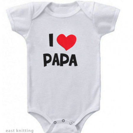 Body alb pentru bebelusi - I love papa