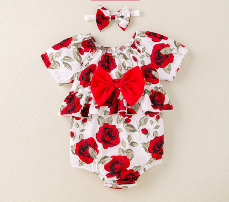 Body cu volanase pentru fetite - Roses - Img 2