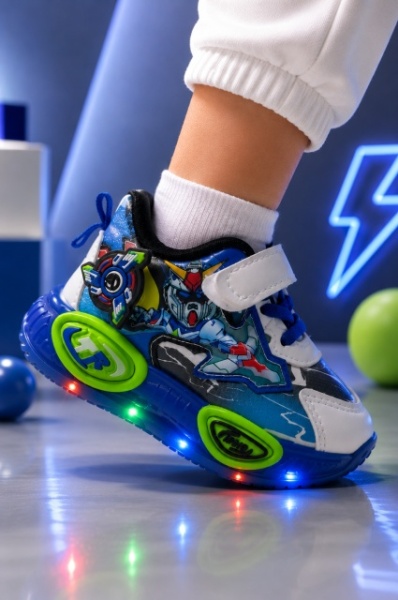 Pantofi sport cu lumini LED, Model Robo 2, Multicolor - Img 3
