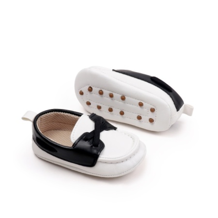 Pantofiori albi cu negru tip mocasini - Img 4