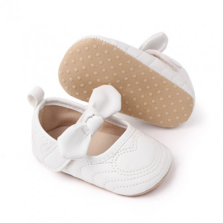 Pantofiori albi pentru fetite - Heart